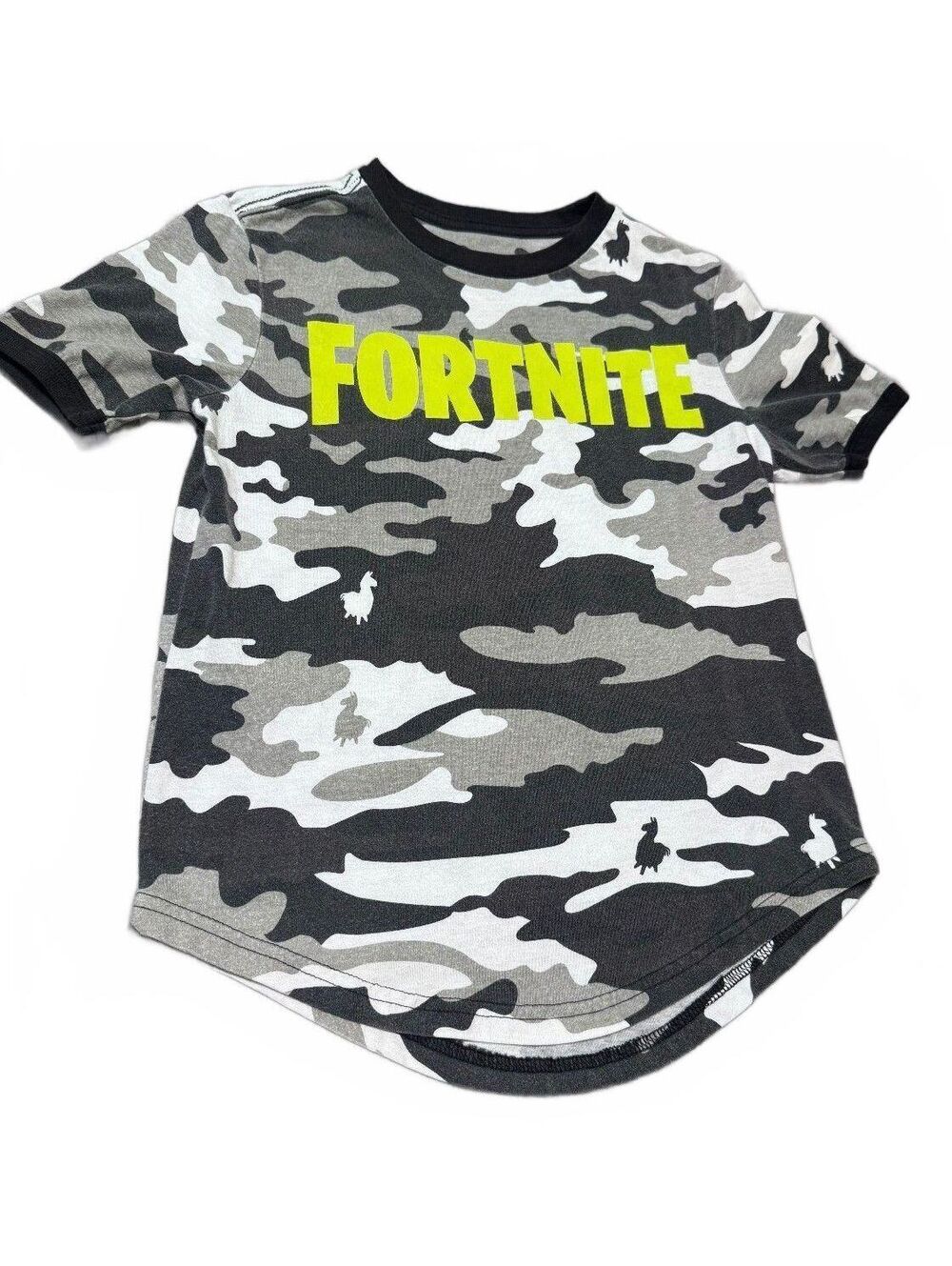 New Fortnite (Size M/8) Youth Camo Llama Avatar Video Game T-Shirt